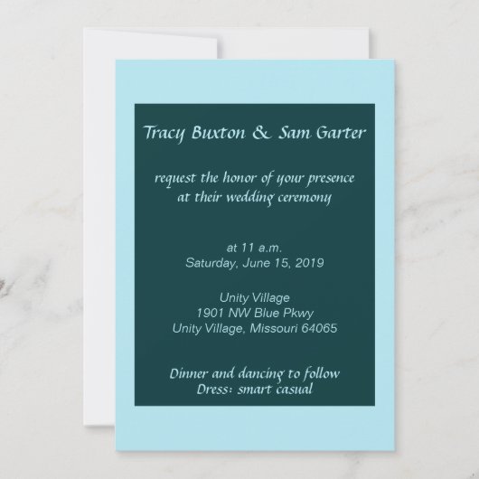 Ocean Inspired Wedding Invitation Kaart (Voorkant)