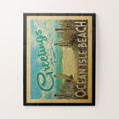 Ocean Isle Beach Jigzaag Puzzle Vintage Travel Legpuzzel (Verticaal)
