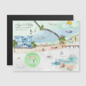 Ocean Isle Beach | North Carolina Illustrated Map (Voorkant / Achterkant)