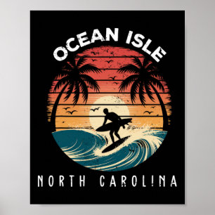 Ocean Isle Beach North Carolina Surfplank Golven B Poster