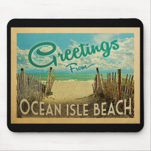 Ocean Isle Beach Vintage Travel Muismat