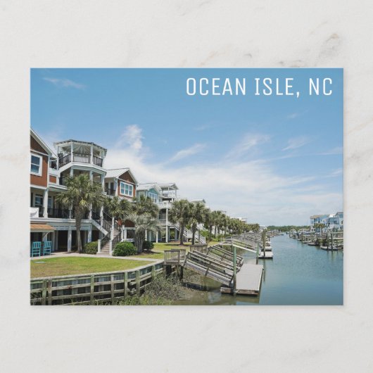 Ocean Isle North Carolina Canal Homes Reizen Briefkaart (Voorkant)