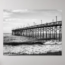 Ocean Isle Vist Pier Black en White