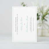 Ocean Jade, mint groen klassieker save the date ka (Staand voorkant)