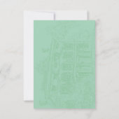 Ocean Jade, mint groen klassieker save the date ka (Achterkant)