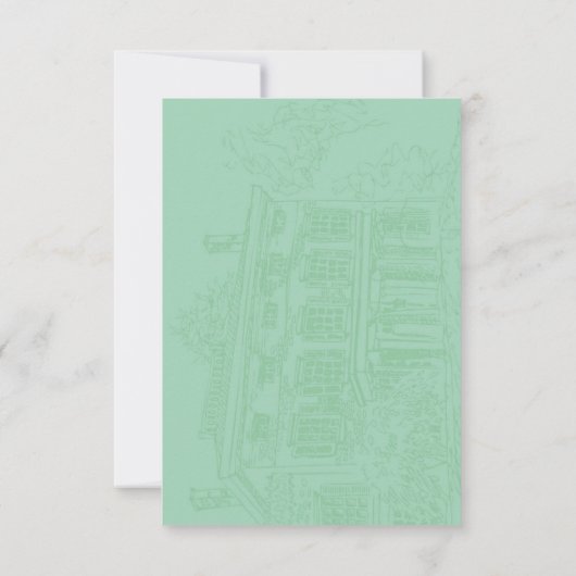 Ocean Jade, mint groen klassieker save the date ka (Achterkant)