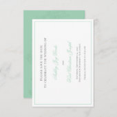 Ocean Jade, mint groen klassieker save the date ka (Voorkant / Achterkant)