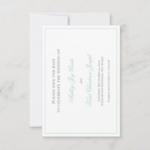 Ocean Jade, mint groen klassieker save the date ka