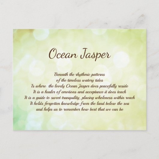 Ocean Jasper Crystal Healing Design Briefkaart (Voorkant)