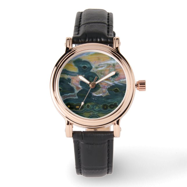 Ocean Jasper Slab Horloge (Voorkant)
