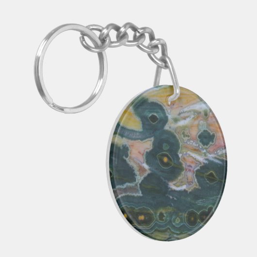 Ocean Jasper Slab Sleutelhanger (Voorkant Links)