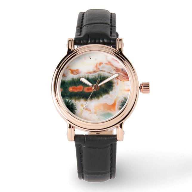 Ocean Jasper Stone gevonden in Madagascar Horloge (Voorkant)