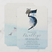 Ocean Jellyfish Age Number 5th Birthday Kaart (Voorkant / Achterkant)