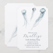 Ocean Jellyfish Age Number Birthday Invite Kaart (Voorkant / Achterkant)
