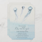 Ocean Jellyfish Age Number Birthday Invite Kaart (Voorkant / Achterkant)