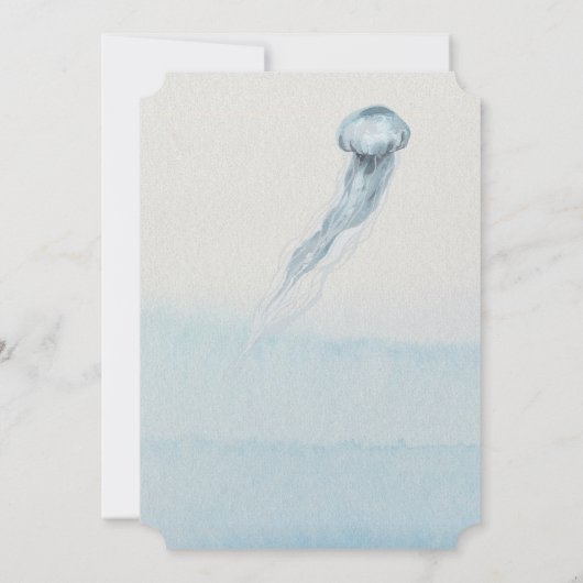 Ocean Jellyfish Age Nummer 1 1 Birthday Invite Kaart (Achterkant)
