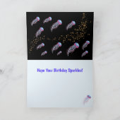 Ocean Jellyfish Sparkle Birthday Kaart (Binnen)