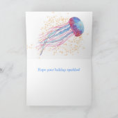 Ocean Jellyfish Sparkle Kerstmis Feestdagen Kaart (Binnen)
