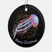 Ocean Jellyfish Sparkle Kerstmis Keramisch Ornament (Links)