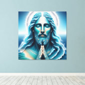 Ocean Jesus Christ Portrait  Canvas Afdruk (Insitu (Houten vloer))