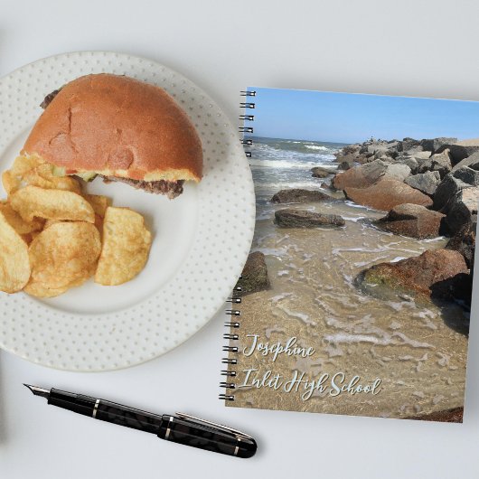 Ocean Jetty Rocks Personalized Notebook Notitieboek