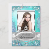  Ocean Jewel Photo Quinceanera Uitnodiging (Voorkant)
