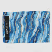 Ocean Jeweled Agate Personalized Golfhanddoek (Horizontaal)