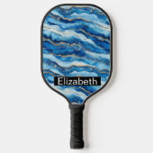 Ocean Jeweled Agate Personalized Pickleball Paddle (Voorkant)