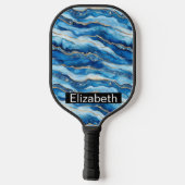 Ocean Jeweled Agate Personalized Pickleball Paddle (Achterkant)