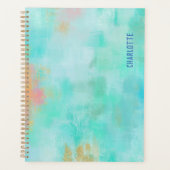 Ocean Joyride - Blauwe Turquoise Abstracte Kunst Planner (Voorkant)