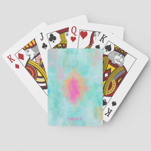 Ocean Joyride - Sand Beach Blue Turquoise Abstract Pokerkaarten (Achterkant)