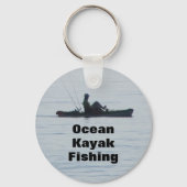 Ocean Kayak Gevist Zwart Silhouette Kayaking Blauw Sleutelhanger (Voorkant)