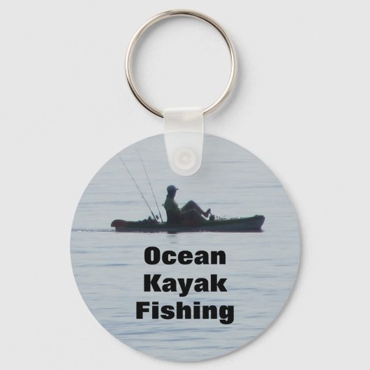 Ocean Kayak Gevist Zwart Silhouette Kayaking Blauw Sleutelhanger (Voorkant)