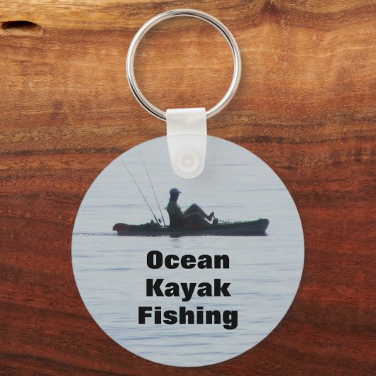 Ocean Kayak Gevist Zwart Silhouette Kayaking Blauw Sleutelhanger (Voorkant)