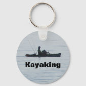 Ocean Kayak Gevist Zwart Silhouette Kayaking Blauw Sleutelhanger (Achterkant)
