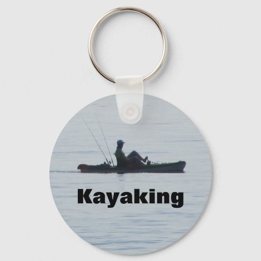 Ocean Kayak Gevist Zwart Silhouette Kayaking Blauw Sleutelhanger (Achterkant)
