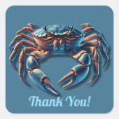 Ocean King Crab Bedankt Vierkante Sticker (Voorkant)