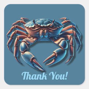 Ocean King Crab Bedankt Vierkante Sticker