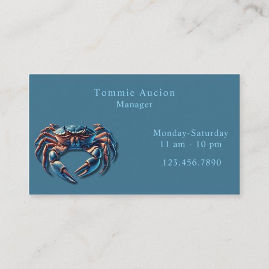 Ocean King Crab Company Visitekaartje (Achterkant)