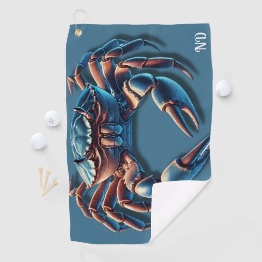 Ocean King Crab initialen Golfhanddoek (Insitu)