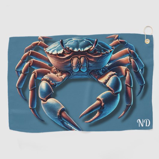 Ocean King Crab initialen Golfhanddoek (Horizontaal)