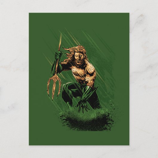 Ocean King Trident Warrior Dynamic Comic Art Briefkaart (Voorkant)