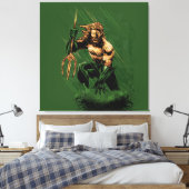 Ocean King Trident Warrior Dynamic Comic Art Canvas Afdruk (Insitu (Slaapkamer))