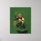 Ocean King Trident Warrior Dynamic Comic Art Canvas Afdruk (Voorkant)