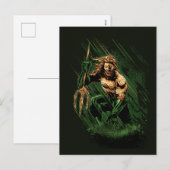 Ocean King Trident Warrior Dynamic Comic Art Feestdagenkaart (Voorkant / Achterkant)