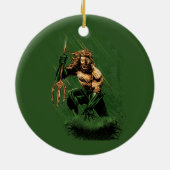 Ocean King Trident Warrior Dynamic Comic Art Keramisch Ornament (Achterkant)