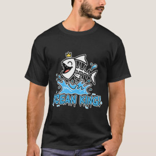 Ocean Koning Grappige Vis Skelet Cartoon T-shirt