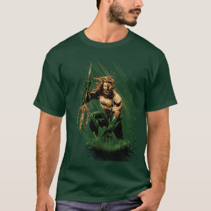 Ocean Koning Trident Krijger Dynamische Strip Kuns T-shirt