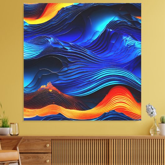 Ocean Lava "Aquaflame" Canvas Afdruk (Insitu (Woonkamer))