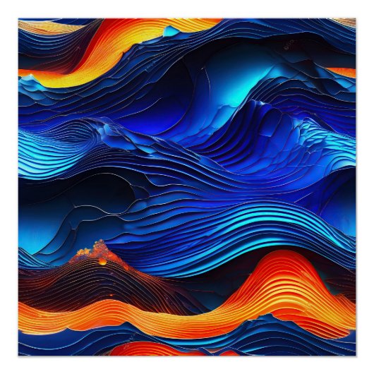 Ocean Lava "Aquaflame" Perfect Poster (Voorkant)